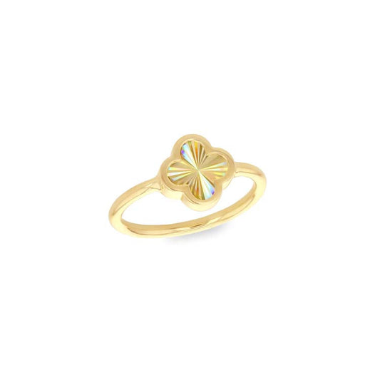 9ct Yellow Gold Rainbow Petal Ring