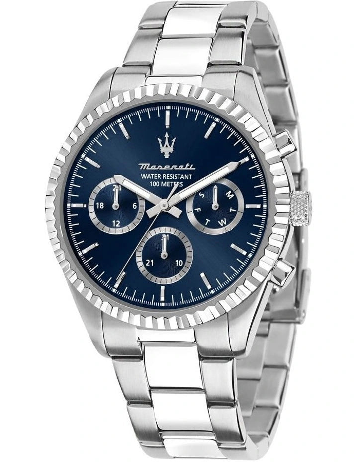 Maserati Competizione Stainless Steel Chronograph Watch 43mm in Silver