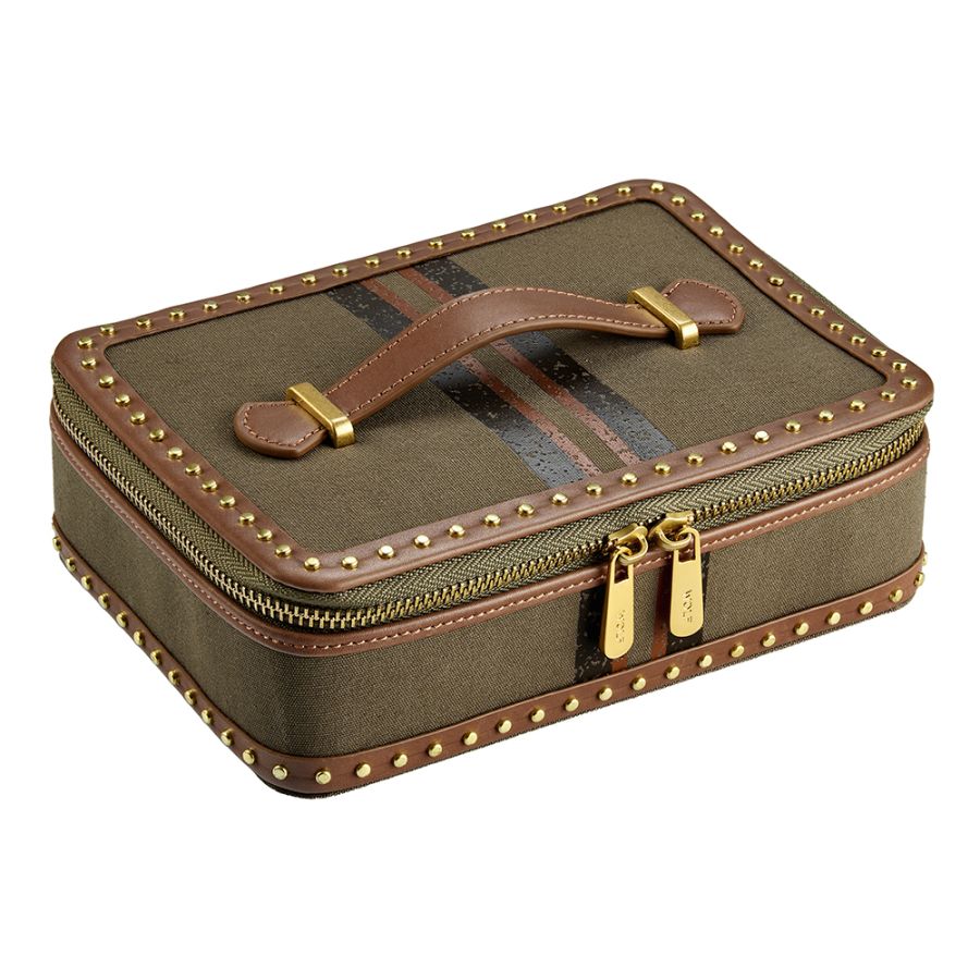 Wolf Ida Travel Zip Jewellery Case Khaki