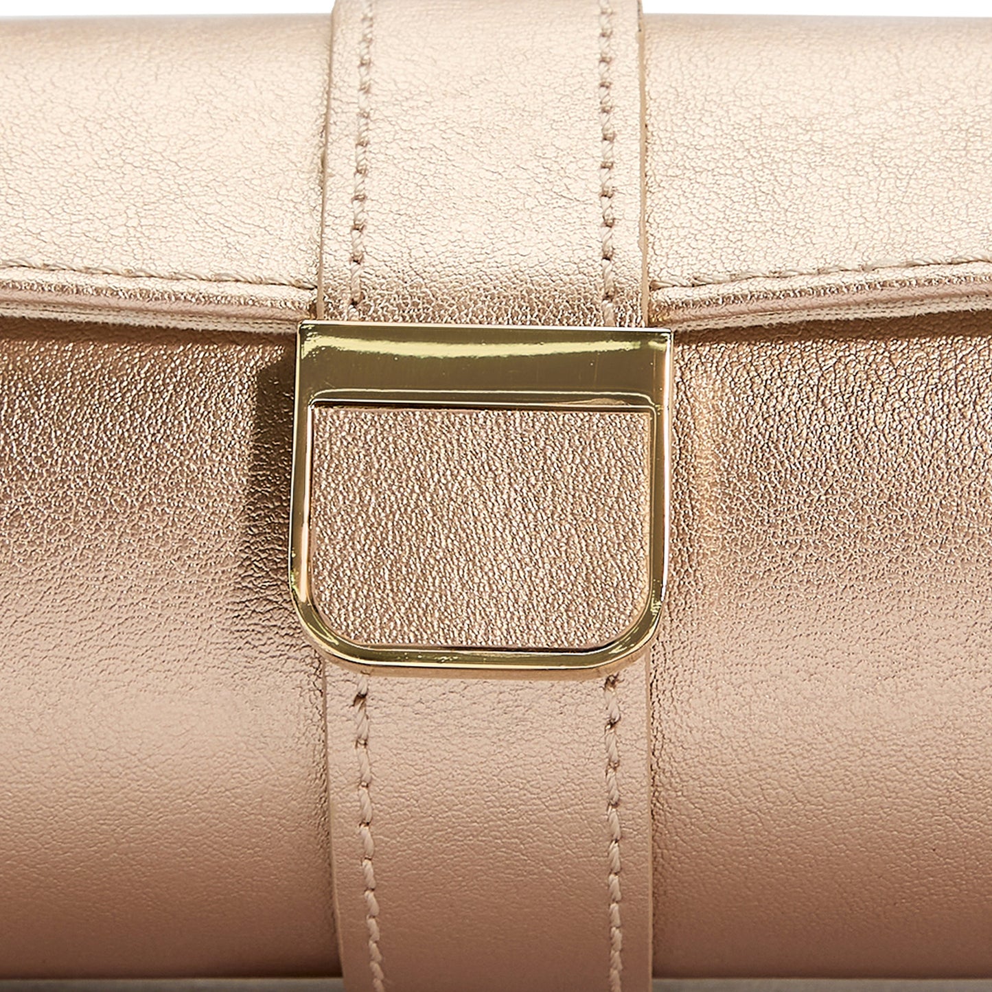 Wolf Palermo Double Watch Roll with Jewellery Pouch Rose Gold