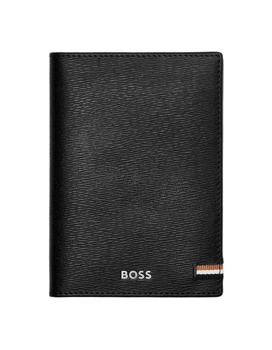 Hugo Boss Iconic Leather Passport Holder Black
