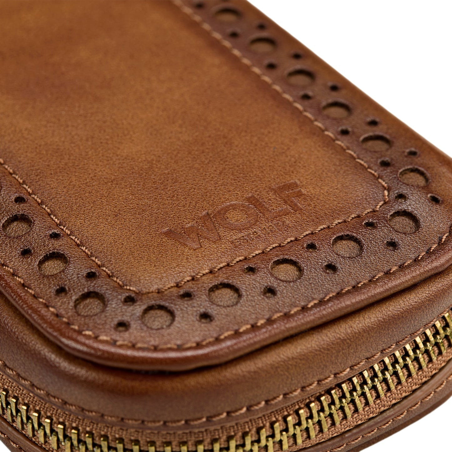 WOLF Brogue Double Watch Zip Pouch