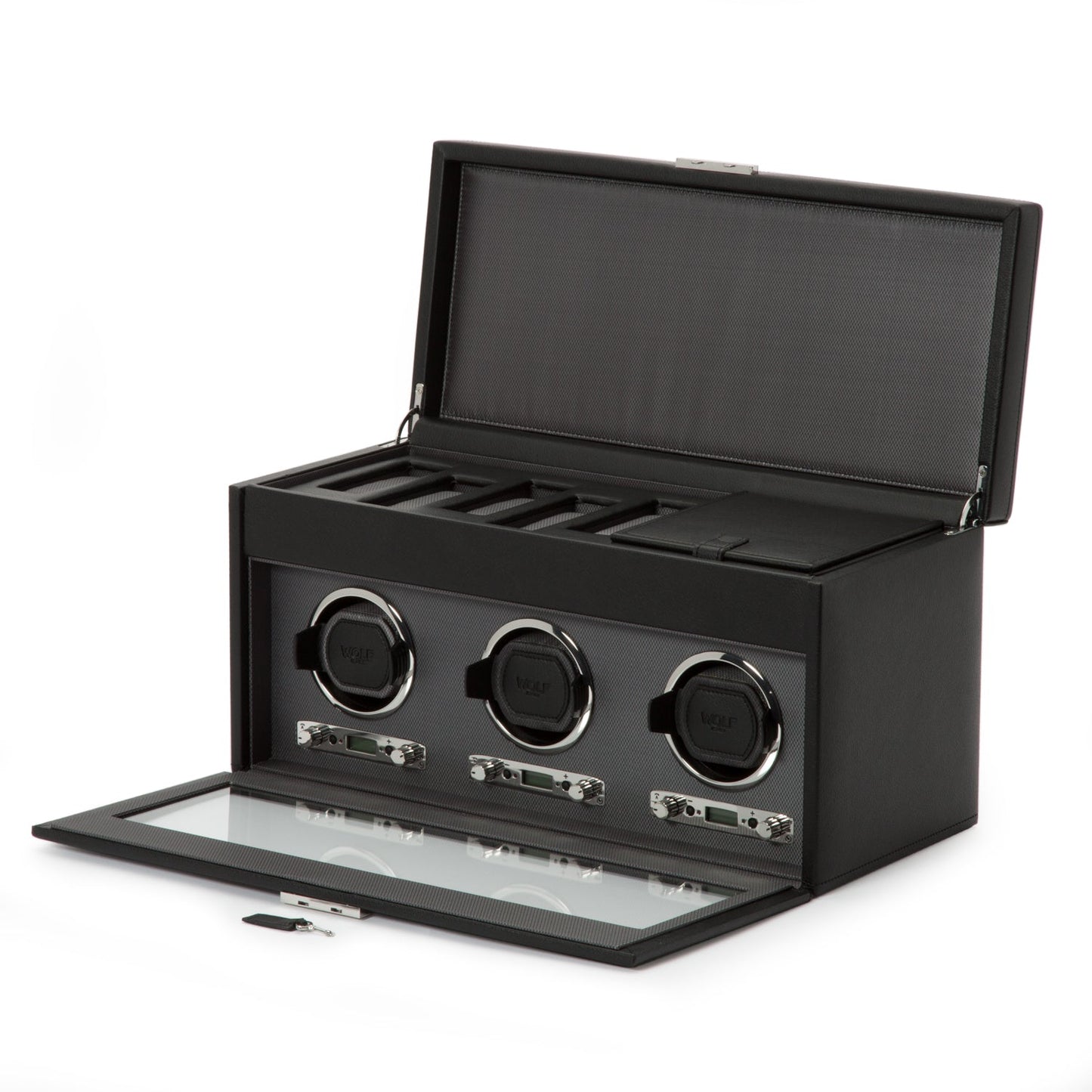 Wolf Viceroy Triple Winder with Storage Black