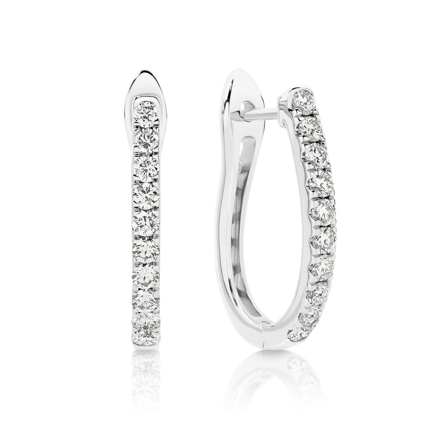 9ct white gold 1.00ct lab grown diamond huggies