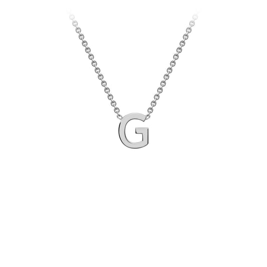 9ct White Gold 'G' Initial Adjustable Letter Necklace 38/43cm