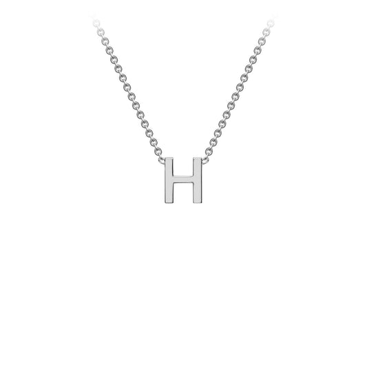 9ct White Gold 'H' Initial Adjustable Letter Necklace 38/43cm