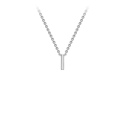 9ct White Gold 'I' Initial Adjustable Letter Necklace 38/43cm