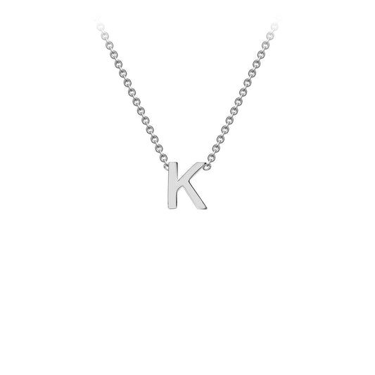 9ct White Gold 'K' Initial Adjustable Letter Necklace 38/43cm