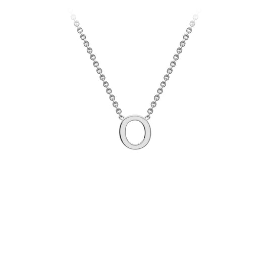 9ct White Gold 'O' Initial Adjustable Letter Necklace 38/43cm