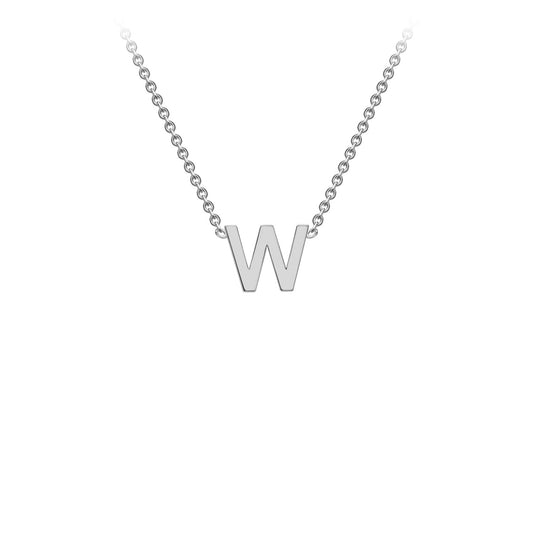 9ct White Gold 'W' Initial Adjustable Letter Necklace 38/43cm