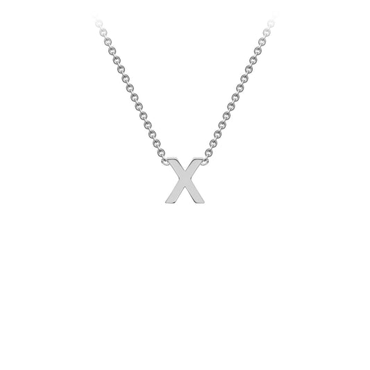 9ct White Gold 'X' Initial Adjustable Letter Necklace 38/43cm