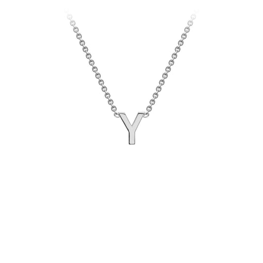 9ct White Gold 'Y' Initial Adjustable Letter Necklace 38/43cm