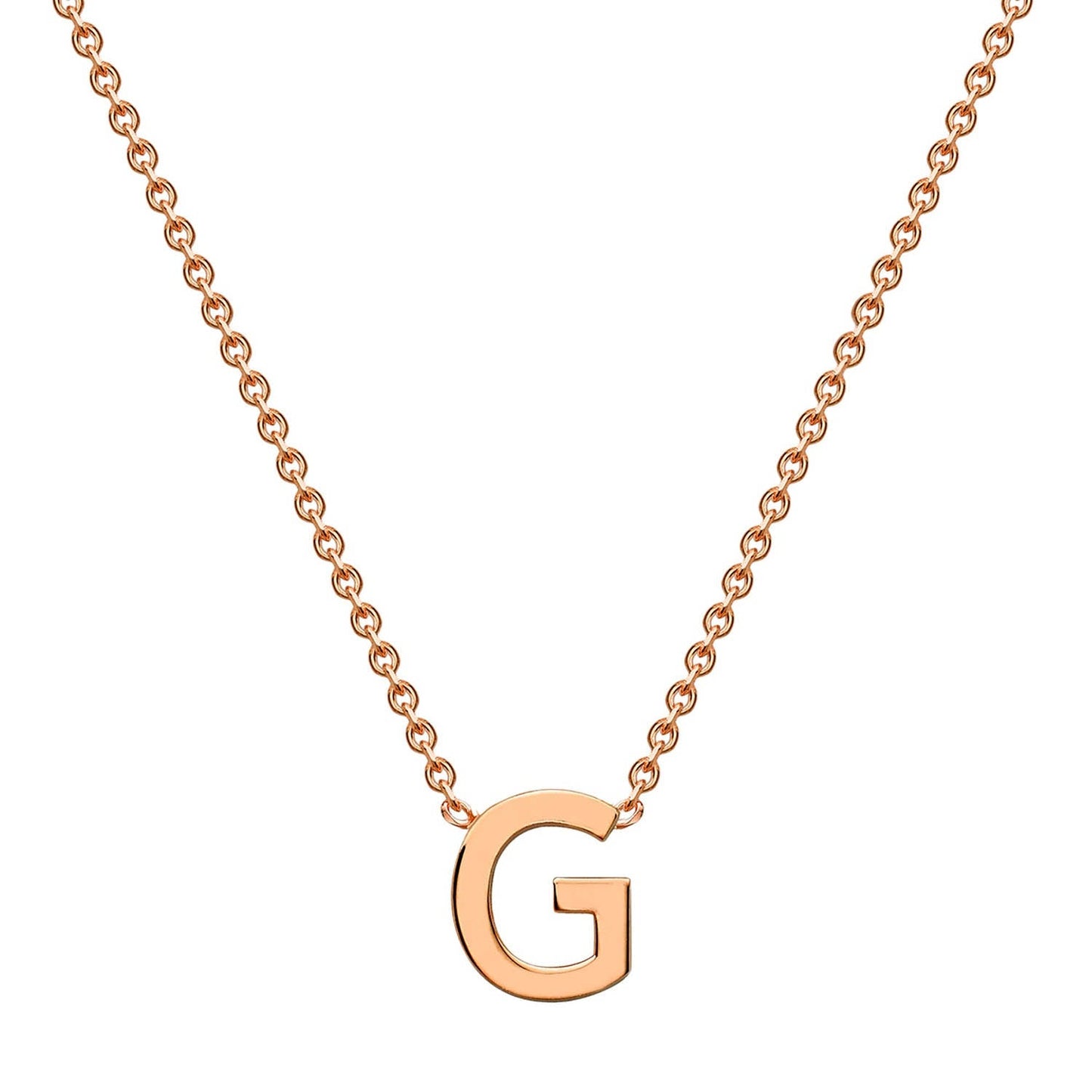 9ct Rose Gold 'G' Initial Adjustable Letter Necklace 38/43cm