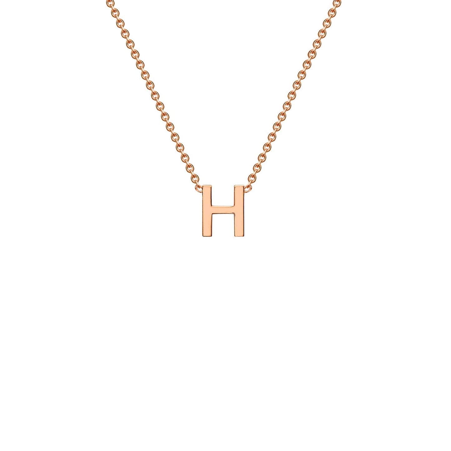 9ct Rose Gold 'H' Initial Adjustable Letter Necklace 38/43cm