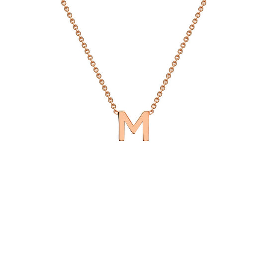 9ct Rose Gold 'M' Initial Adjustable Letter Necklace 38/43cm