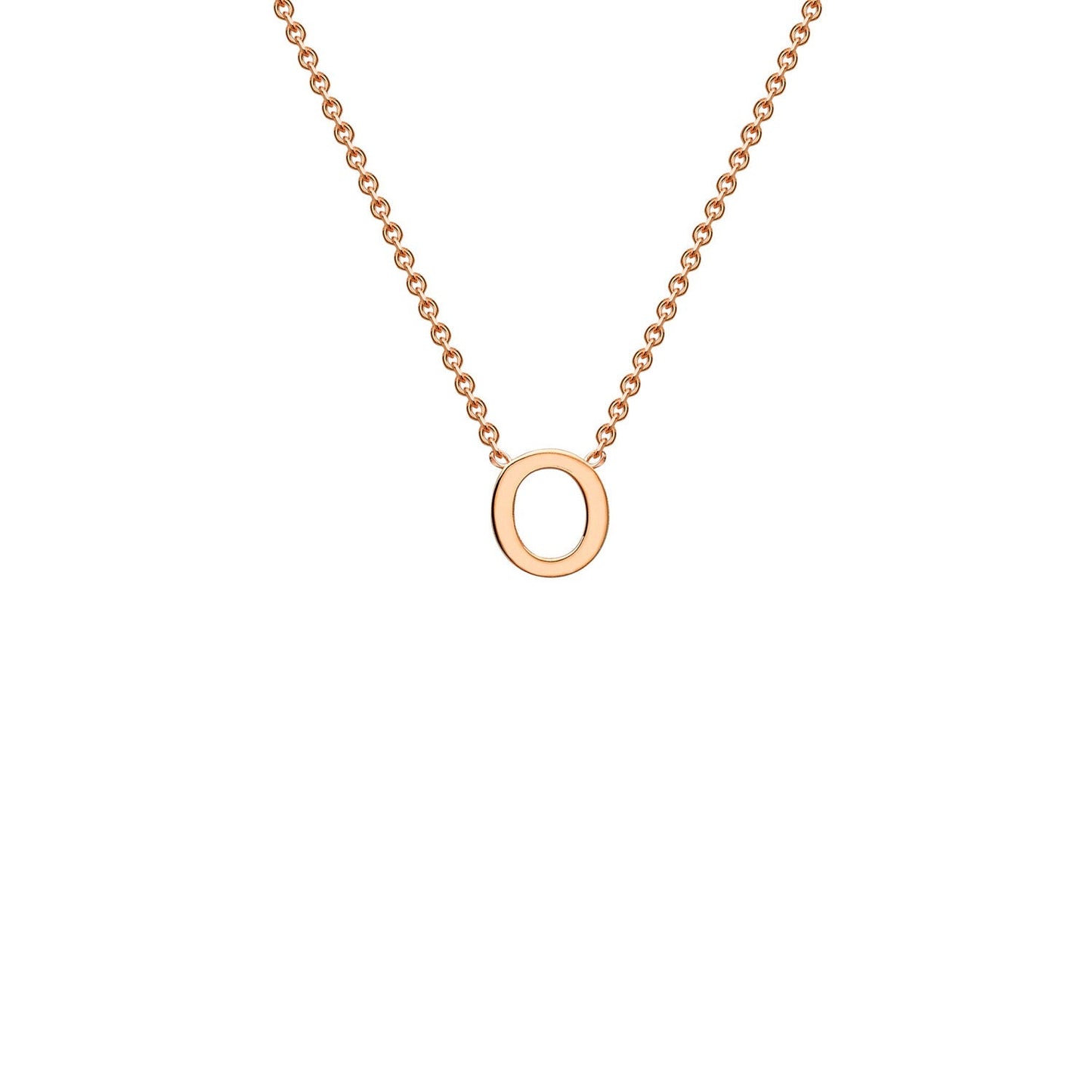 9ct Rose Gold 'O' Initial Adjustable Letter Necklace 38/43cm
