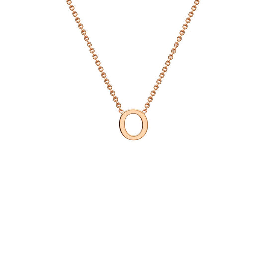9ct Rose Gold 'O' Initial Adjustable Letter Necklace 38/43cm