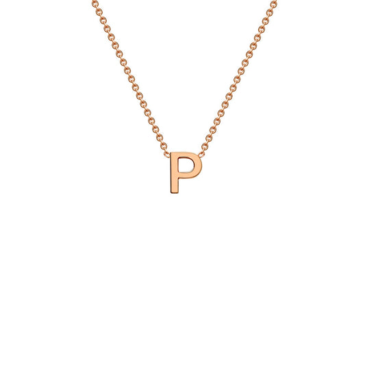 9ct Rose Gold 'P' Initial Adjustable Letter Necklace 38/43cm