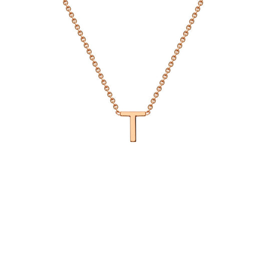 9ct Rose Gold 'T' Initial Adjustable Letter Necklace 38/43cm