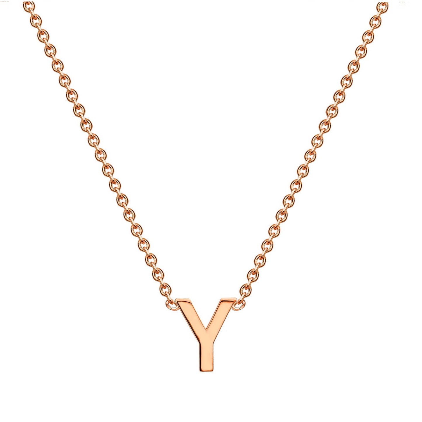 9ct Rose Gold 'Y' Initial Adjustable Letter Necklace 38/43cm