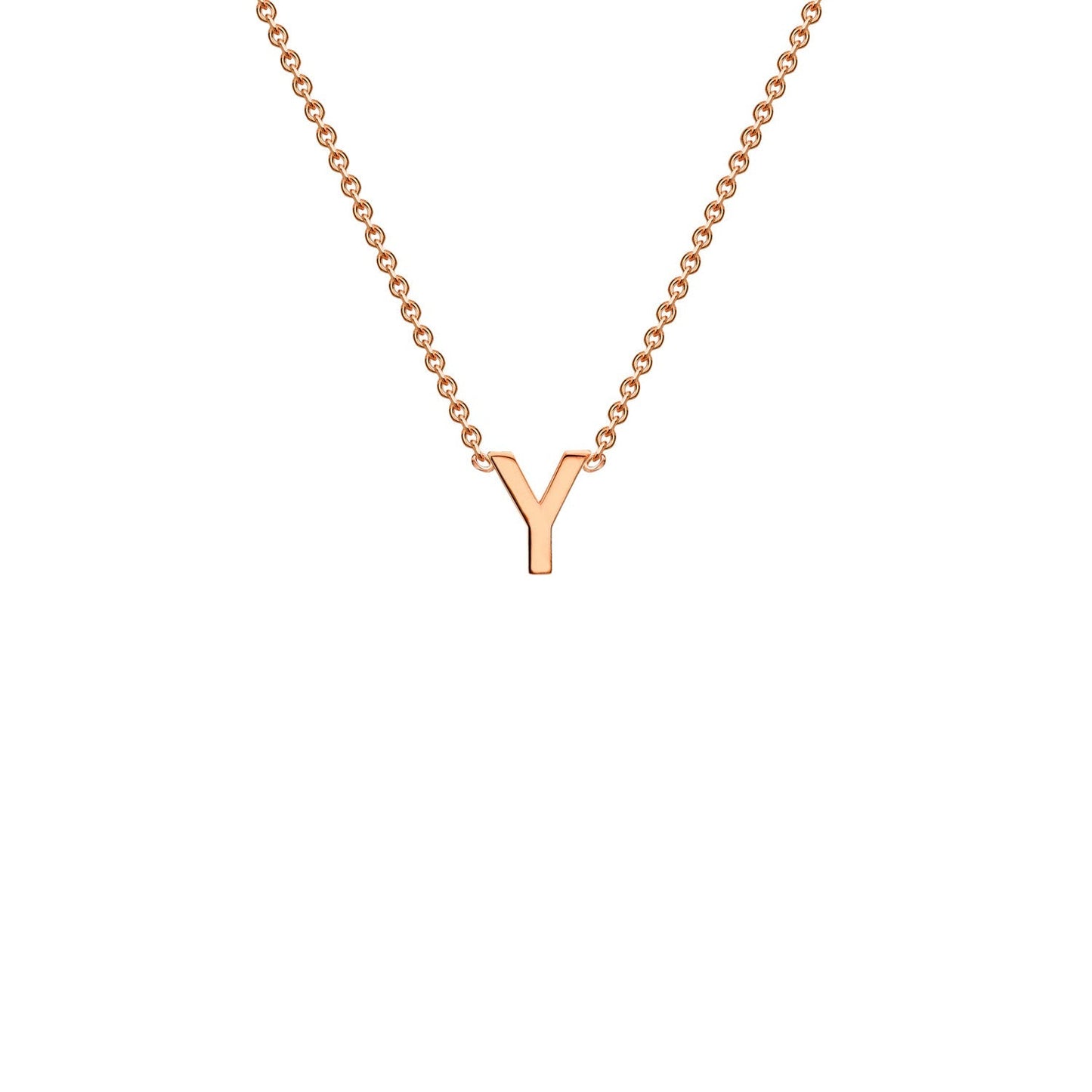 9ct Rose Gold 'Y' Initial Adjustable Letter Necklace 38/43cm