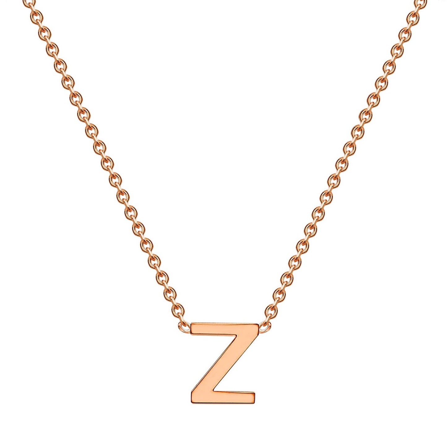 9ct Rose Gold 'Z' Initial Adjustable Letter Necklace 38/43cm