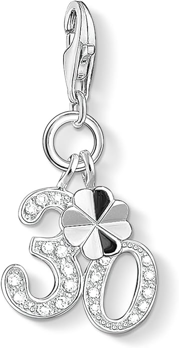 Thomas Sabo Cubic Zirconia Charm Number 30 with Cloverleaf