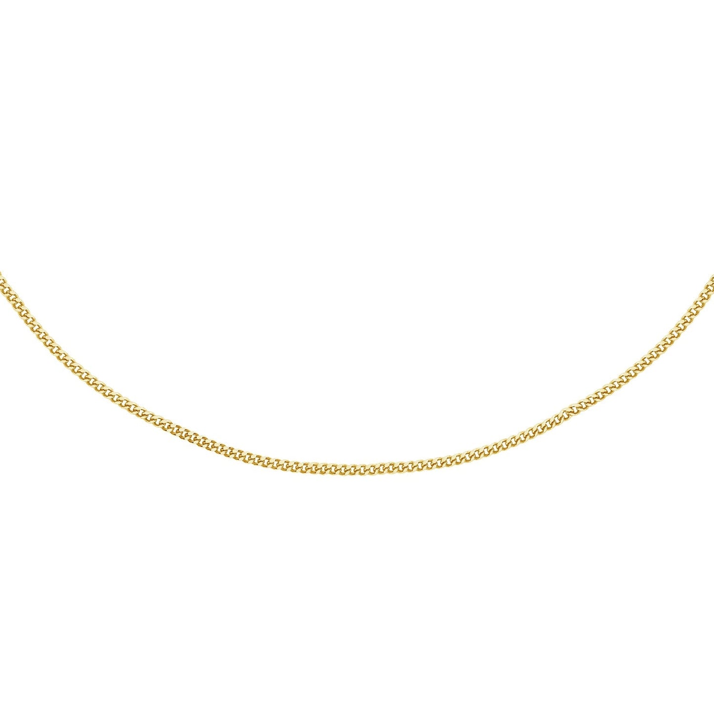 9ct Yellow Gold 25 Diamond Cut Curb Chain 40cm