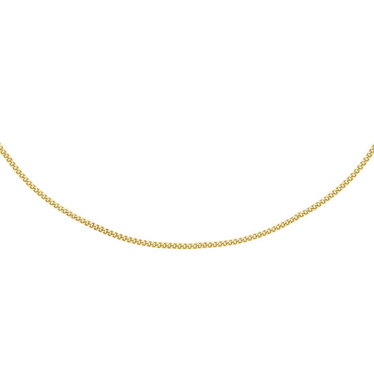 9ct Yellow Gold 25 Diamond Cut Curb Chain 40cm