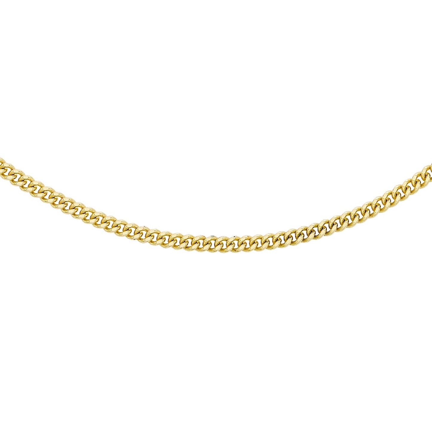 9ct Yellow Gold 40 Diamond Cut Curb Chain 46cm