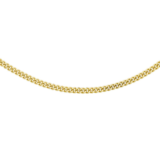 9ct Yellow Gold 40 Diamond Cut Curb Chain 46cm