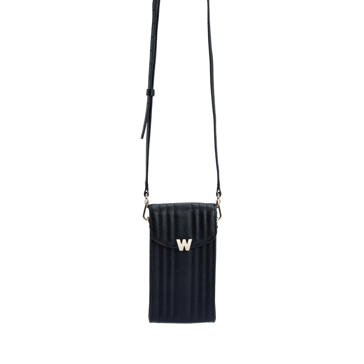 Wolf Mimi Phone Case with Wristlet & Lanyard Black