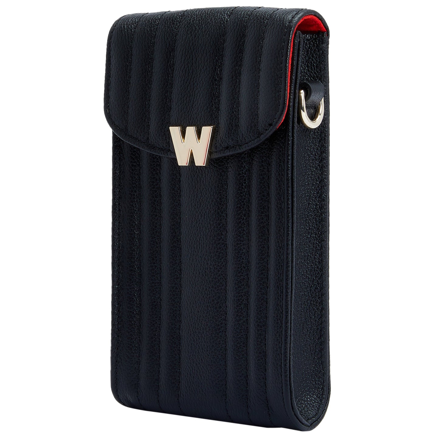 Wolf Mimi Phone Case with Wristlet & Lanyard Black