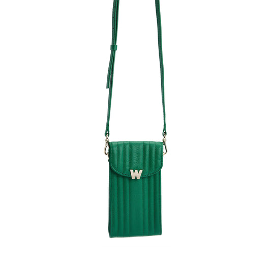 Wolf Mimi Phone Case with Wristlet & Lanyard Green