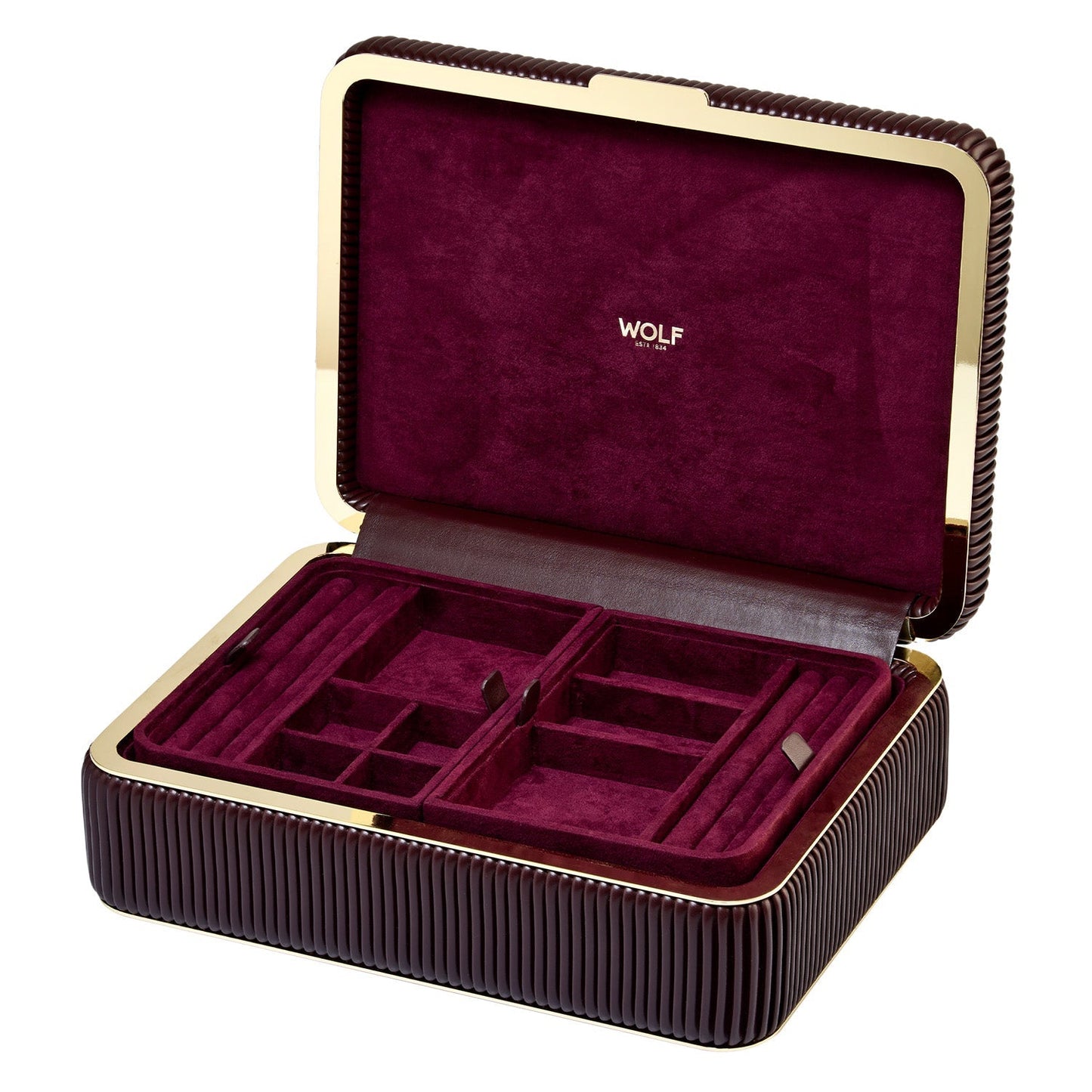 Wolf Bella Medium Jewellery Box Bordeaux