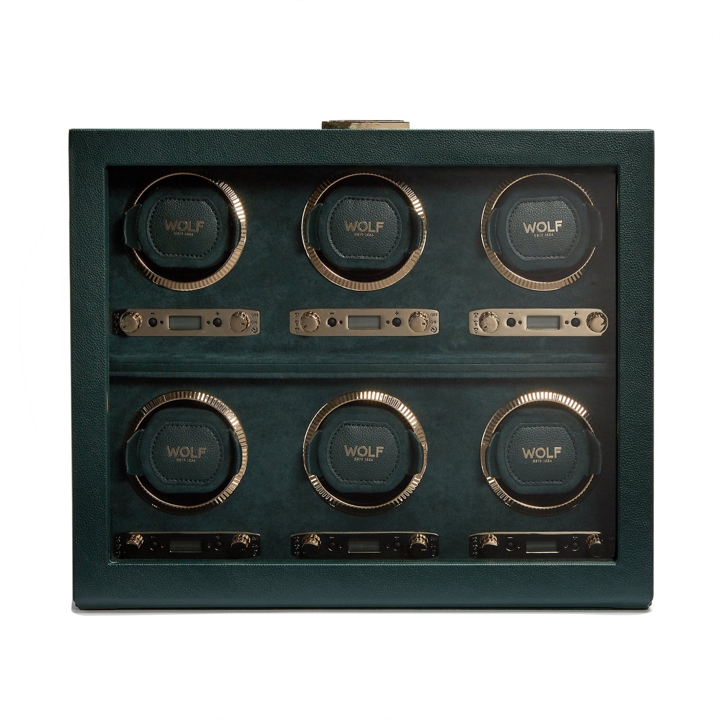 Wolf British Racing Green 6Pc Watch Winder