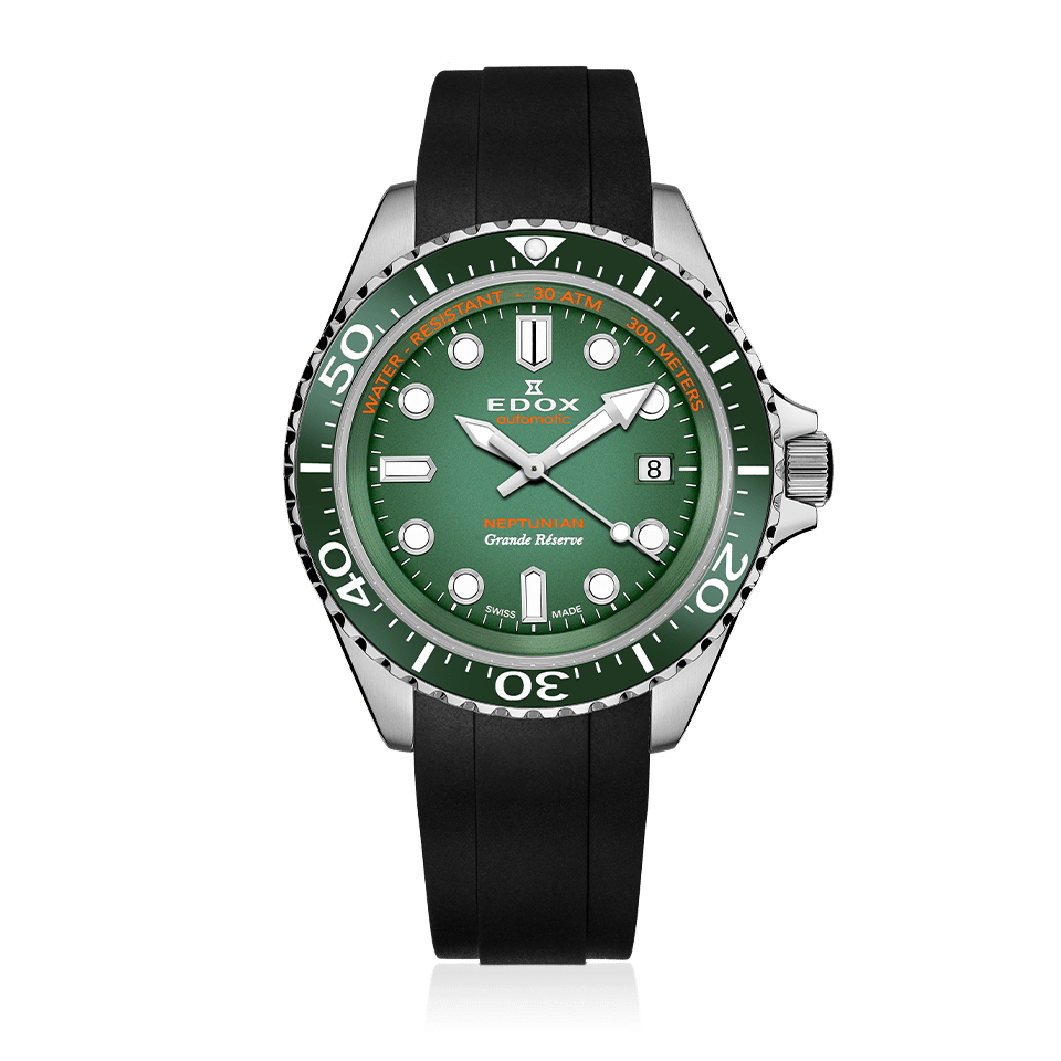 Edox Neptunian Grande Reserve Date Automatic Green