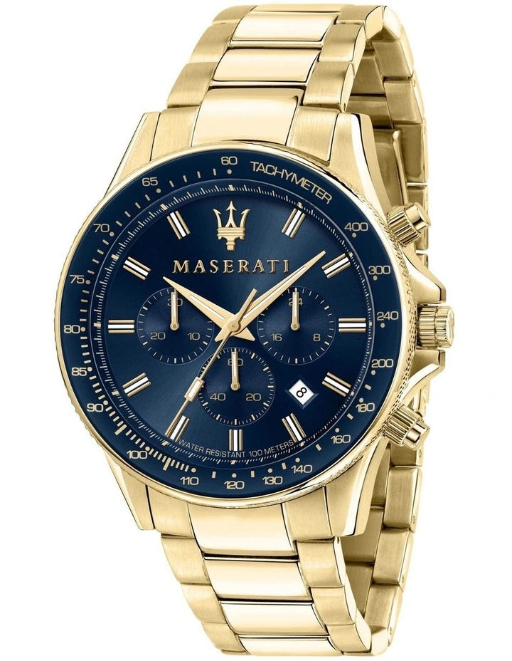 Maserati Sfida Chrono 44mm Gold Bracelet Watch R8873640008