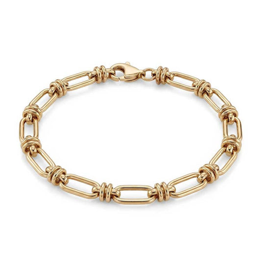 9ct Yellow Gold Knotted Bracelet 19cm