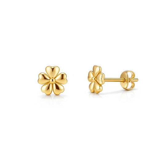 9ct Yellow Gold Flower Stud Earrings