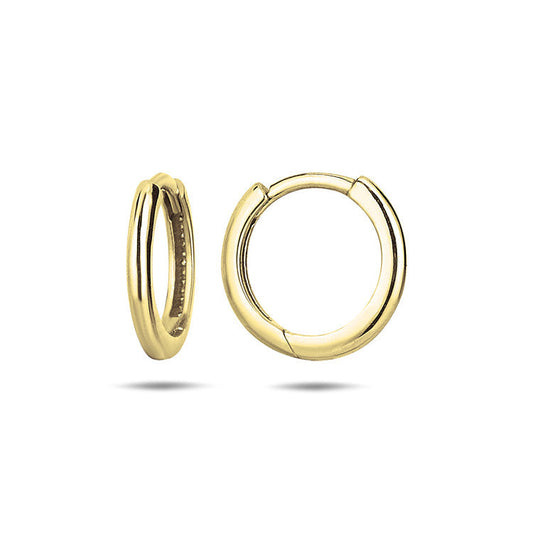 9ct Yellow Gold Fine Huggie Earrings 11mm