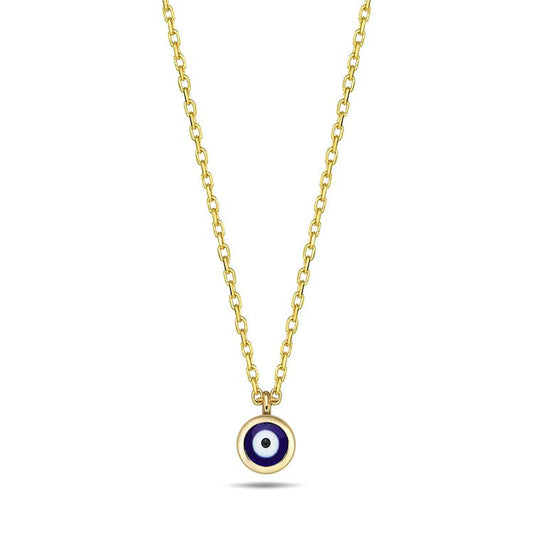 9ct Yellow Gold Petite Nazar Necklace 40-45cm