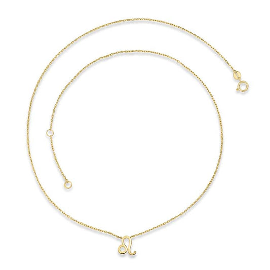 9ct Yellow Gold Leo Zodiac Necklace 40-45cm