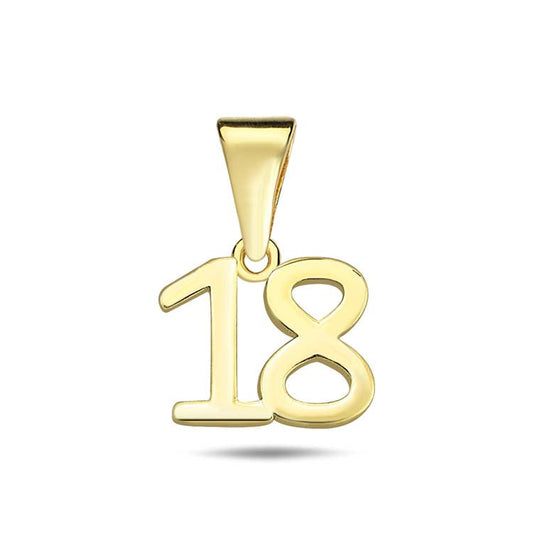 9ct Yellow Gold '18' Pendant