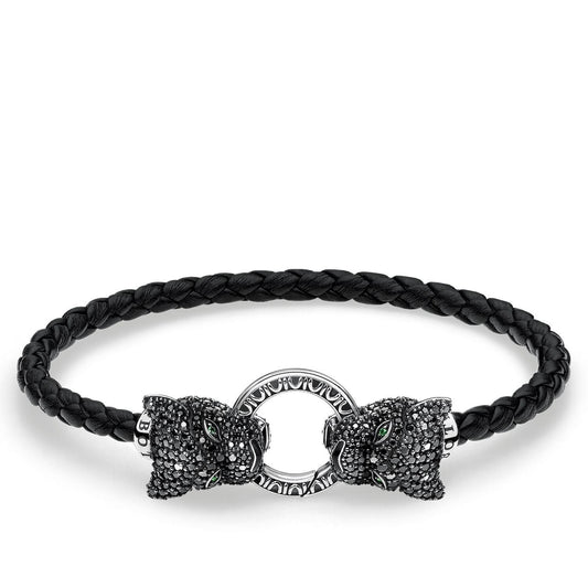 THOMAS SABO Leather Strap Black Cat