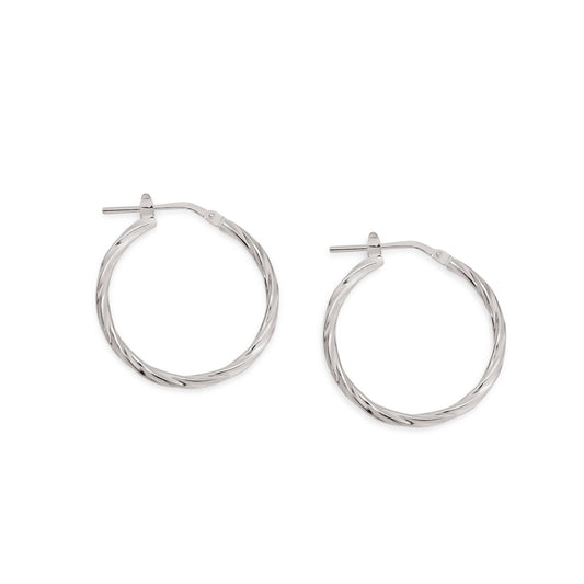Silver twist hoops 20mm