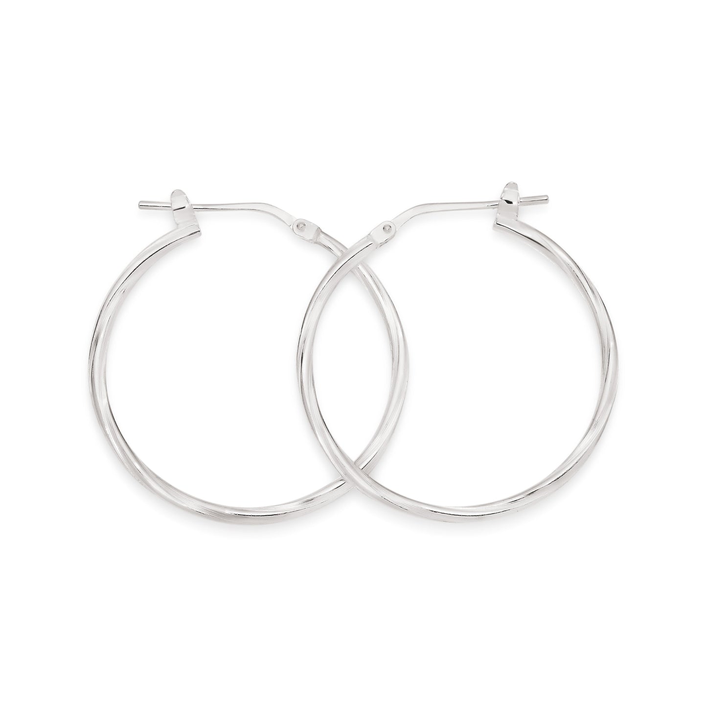 Silver twist hoops 25mm