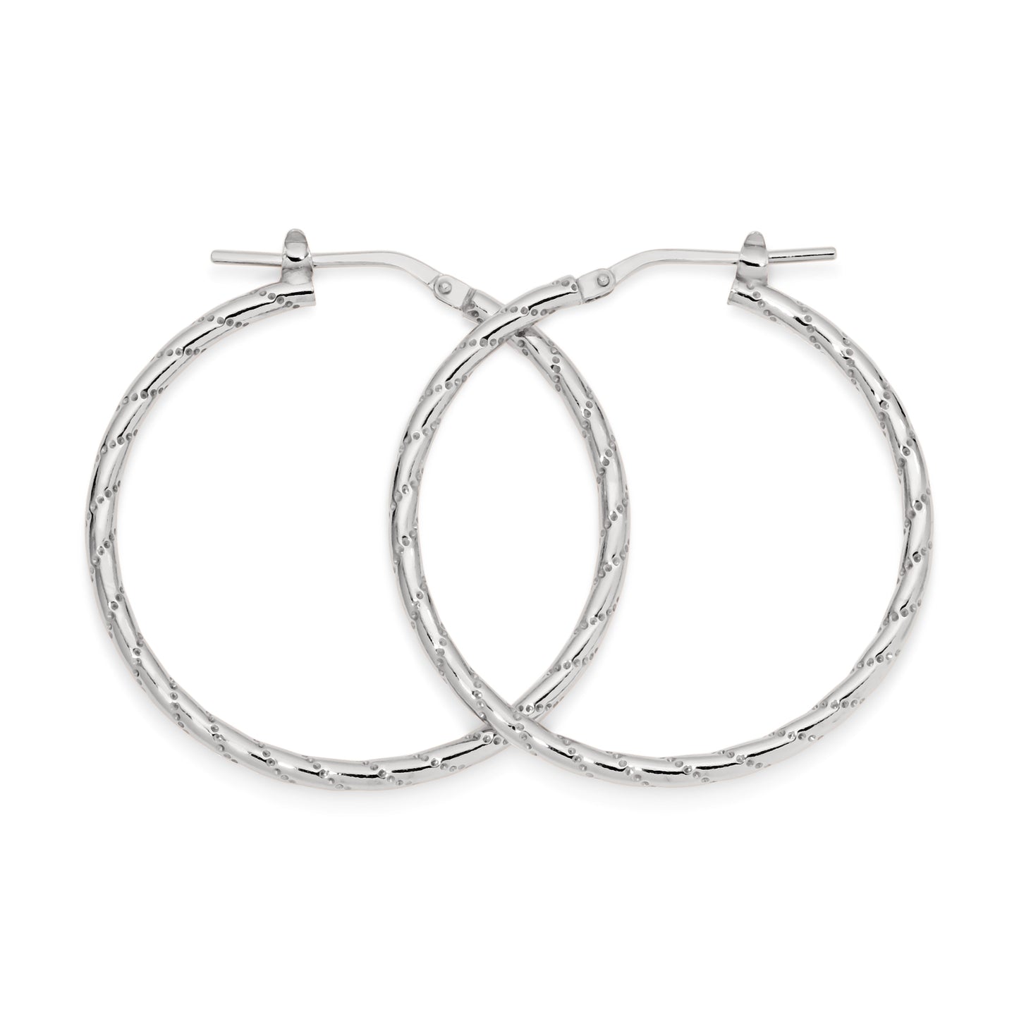 Silver line pattern hoops 30mm