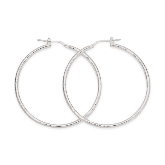 Silver line pattern hoops 40mm