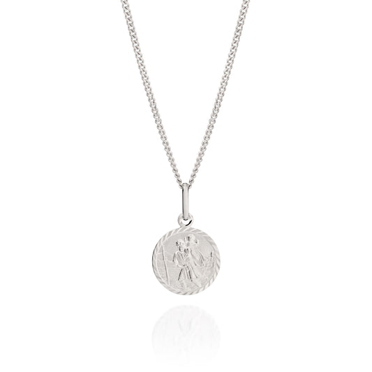 Silver 12mm St Christopher pendant